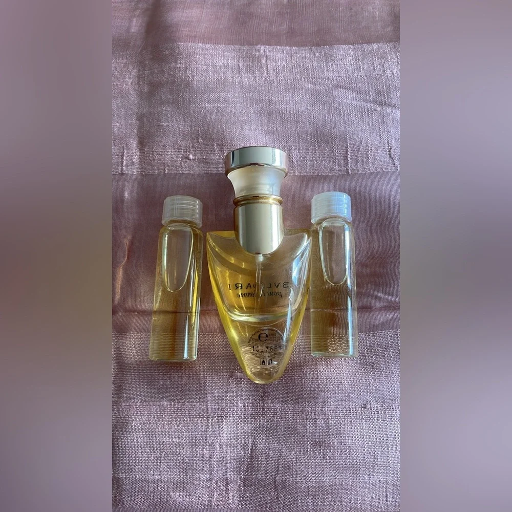 Bulgari Pour Femme Set with TWO Refills - Gold; Vintage Bottle; Gorgeous Scent!
